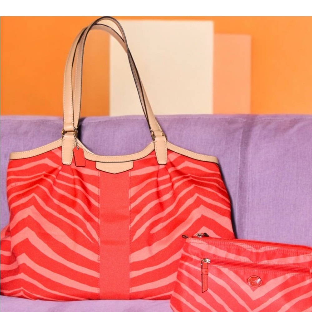 NWTS, Coach Devin Zebra Print handbag & tote